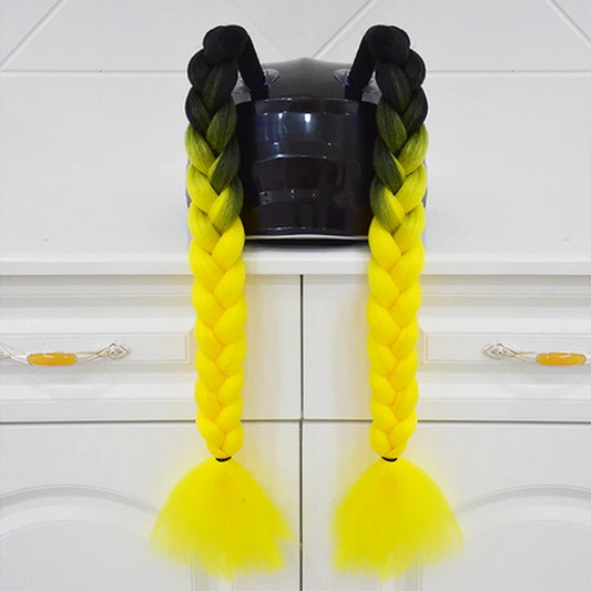 Black Root Yellow Helmet Pigtails