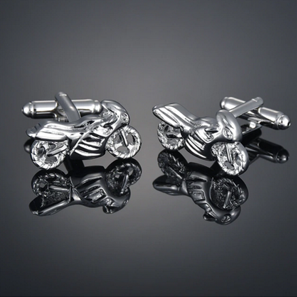 Chrome Motorcycle Cufflinks
