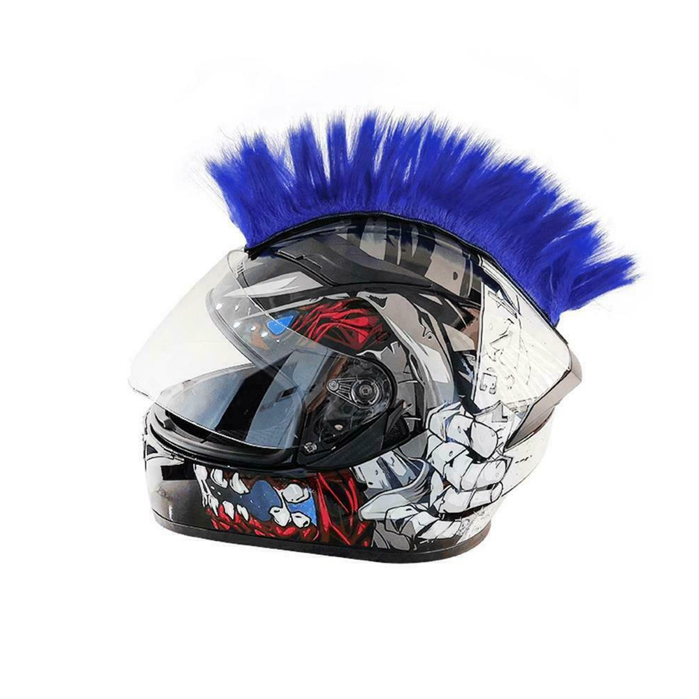 blue motorcycle helmet mohawk Cerioll Wigs, Self-Adhesive for Helmet, Motorcycle Helmet Mohawk Wig, Synthetic Wigs, Cosplay Wig Accessories for Motorcycle Bicycle Ski Helmets Real Hair Decorations Toys & Games Raskullz Pirate Mohawk childrens helmet PC Racing Helmet Mohawk -