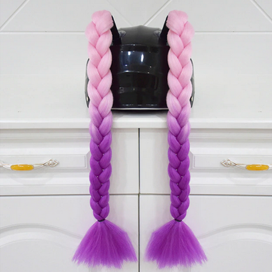Pink Root Purple Helmet Pigtails