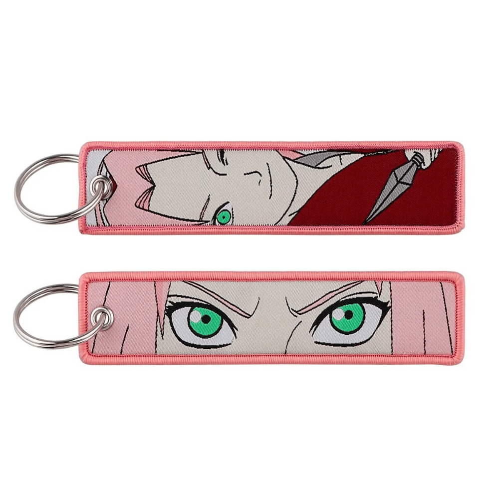 Pink Leaf Ninja Anime Key Tag
