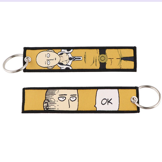Bald Jumpsuit Man Anime Key Tag