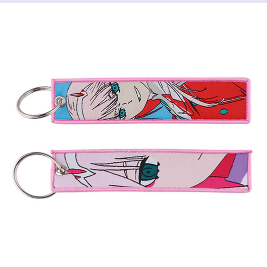 Elegant Pink Girl Anime Key Tag