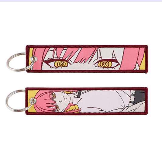 Smug Pink Girl Anime Key Tag