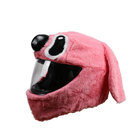 Pink Cartoon Dog Helmet Cover