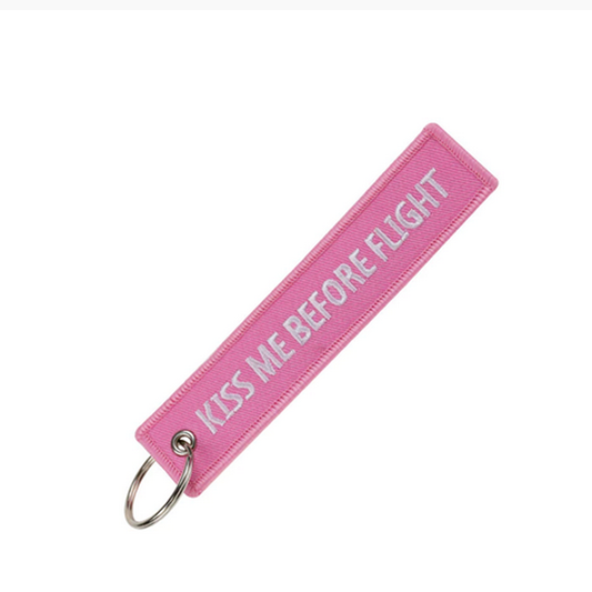 Kiss Me Before Flight Key Tag